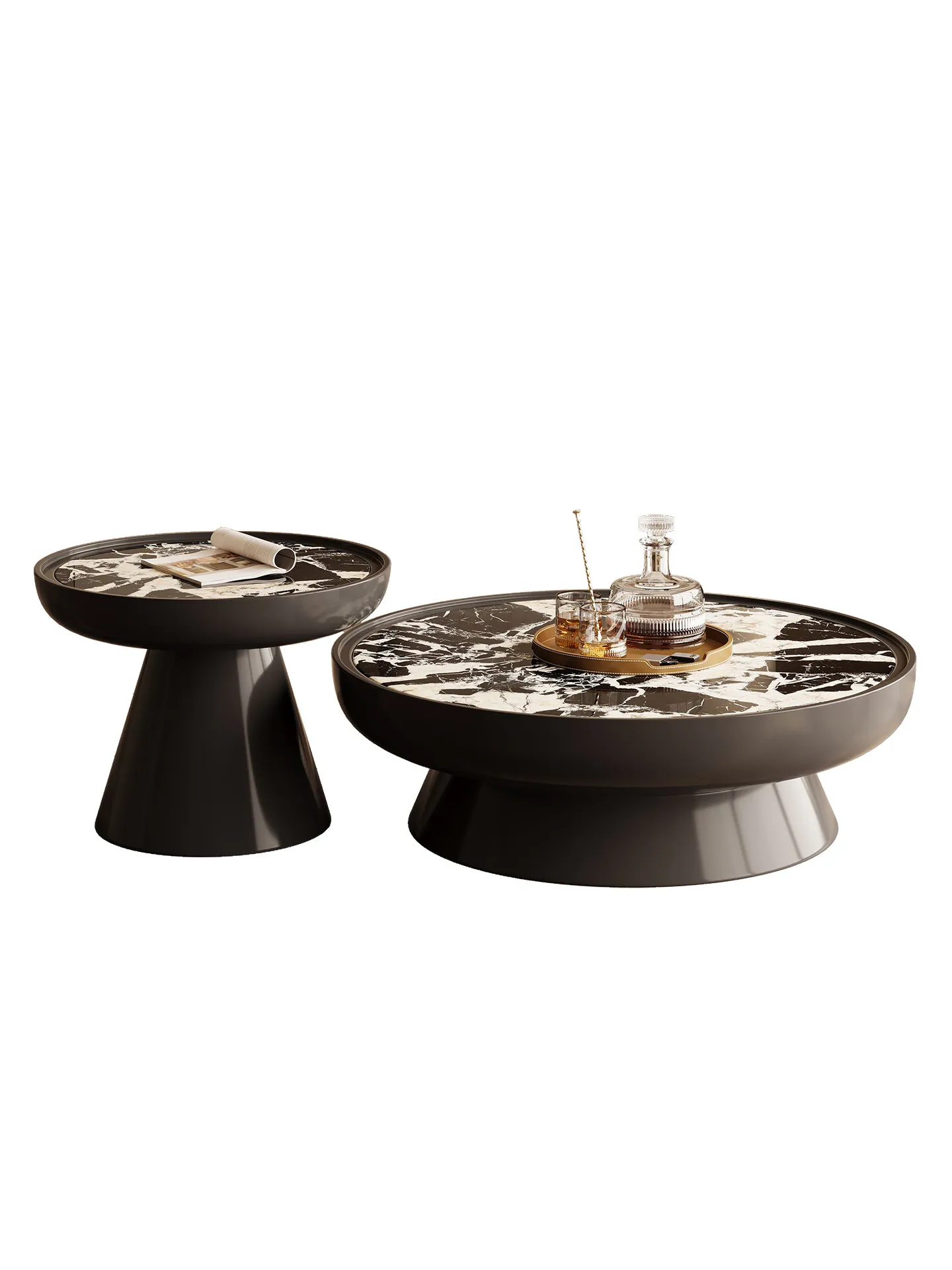 CX Living Room Home Italian Light Luxury Round Marble Coffee Table