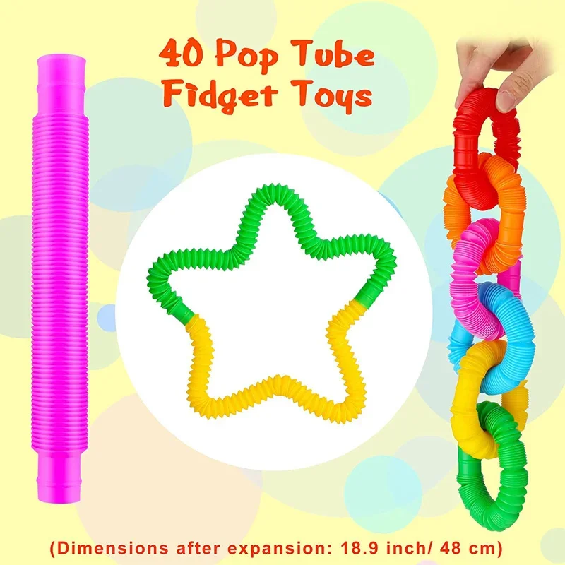 Tubo de plástico pop fidget bobina brinquedos das crianças criativo brinquedos mágicos círculo brinquedos engraçados desenvolvimento precoce brinquedo dobrável educacional