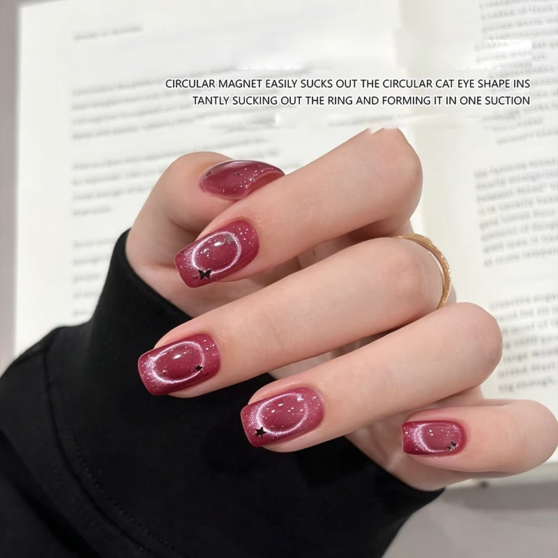 Neuer runder Katzenaugen-Nagelkunst-Magnet, starker Nagelkunst-Gel-Lack-Führungshilfe, DIY magnetischer Nagelhelfer für Maniküre-Design – Detail 5