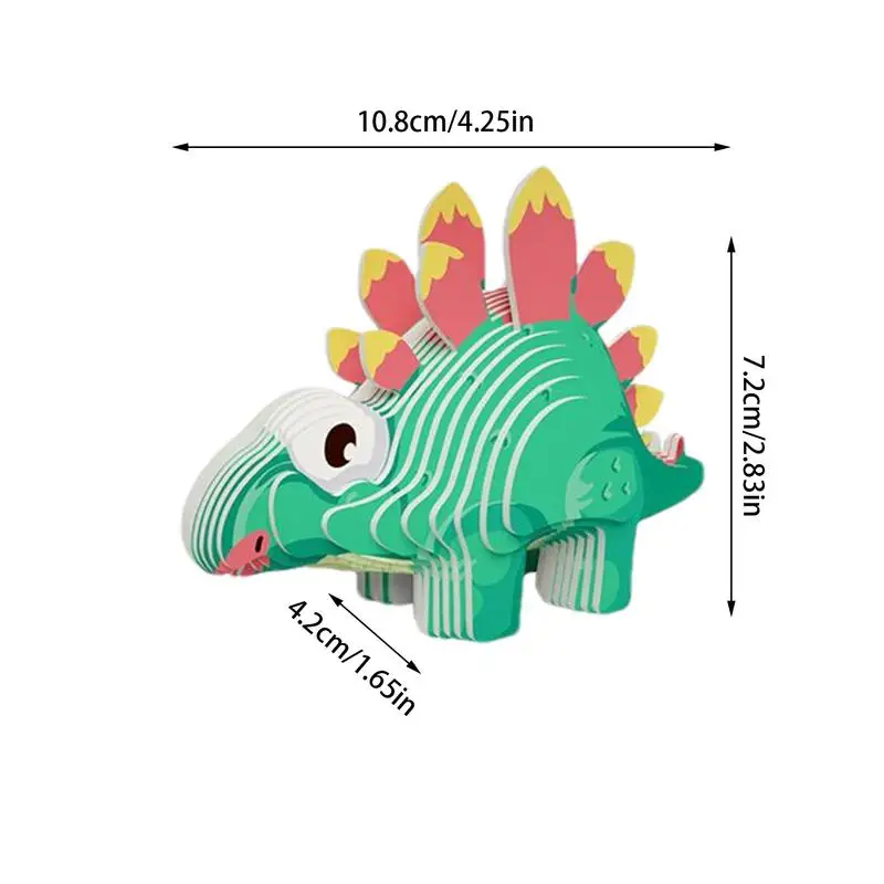 Rompecabezas de dinosaurio en 3D, juguete de dinosaurio de papel, bloques de construcción, rompecabezas de animales en 3D para aprendizaje preescolar, Educación Temprana