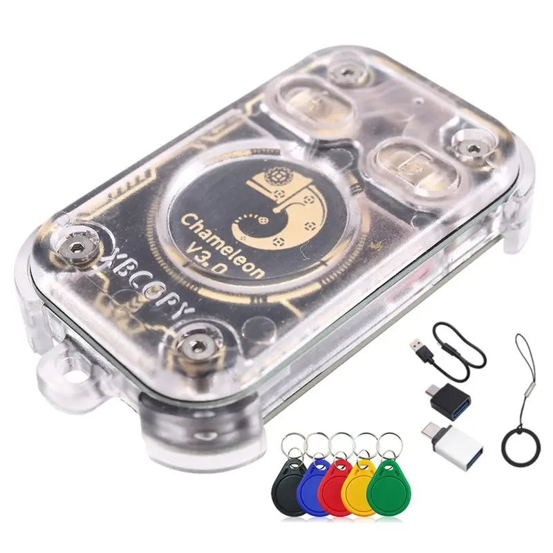 

ABKI-Chameleon V3.0 125Khz 13.56Mhz RFID Smart Chip Emulator Reader+ 5XUID Keychain ID IC Smart Card Duplicator Tag Copyer C