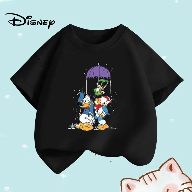 

Summer Baby Girls boys Clothes Kid Disney Donald Duck Printed Short Sleeve T-shirts Children Cartoon O-Neck Soft Breathable Top