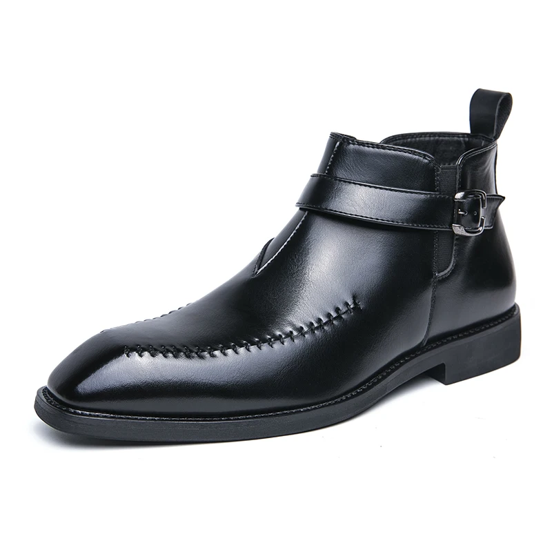 Men's Winter Thermal Chelsea Boots Zip Up Ankle Boots Warm Lined Casual Shoes Waterproof Slip Resistant Men Boots