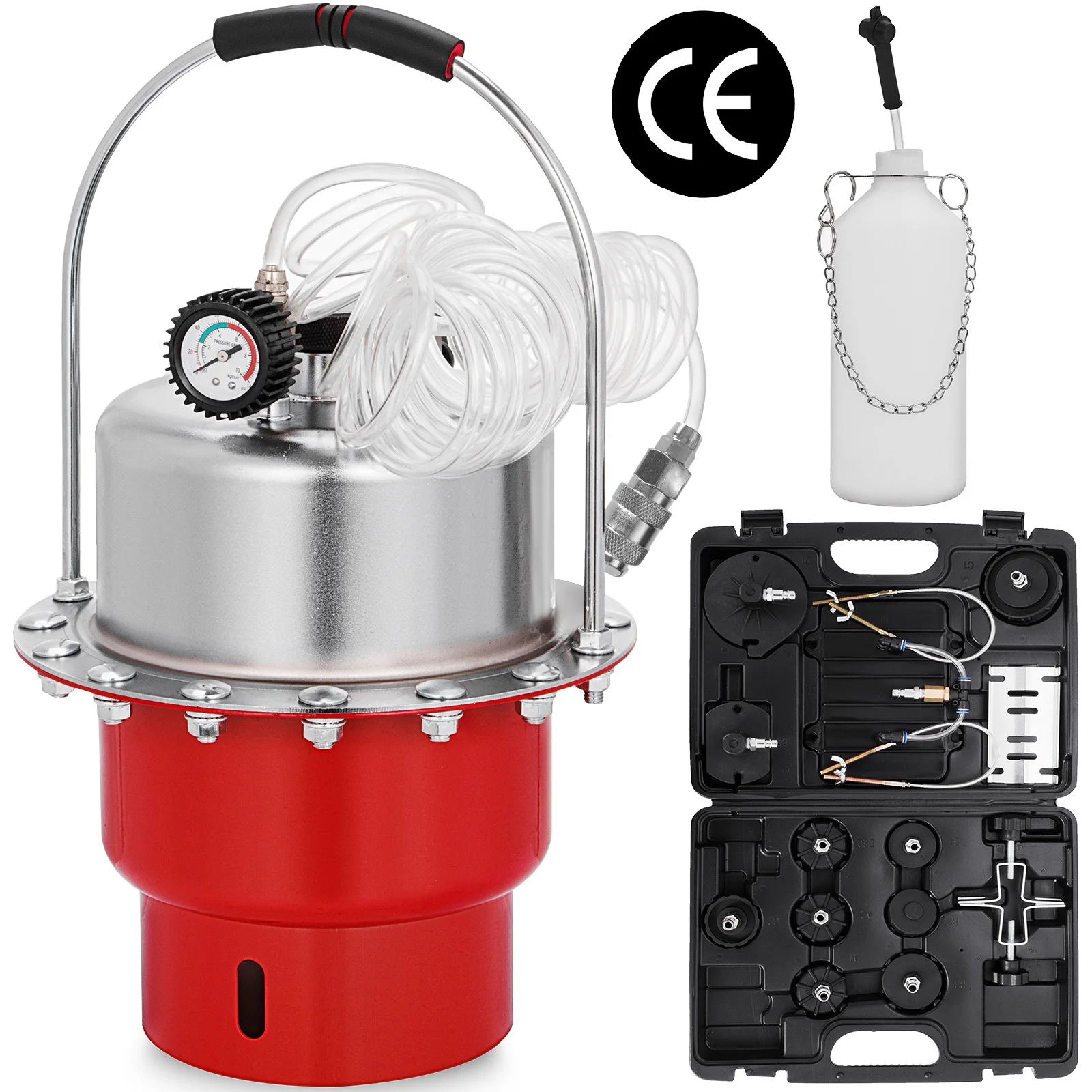 SucceBuy Pneumatische Luchtdruk Remontluchter Kit Auto Remvloeistof Olie Veranderen Tool Met 5L Tank voor Bloeden Rem & Koppeling Systeem