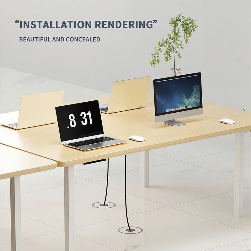 Round Embedded Invisible Floor Socket, Pure Flat and Ultra-thin Floor Insertion Socket, Inset and Hidden Foot Socket