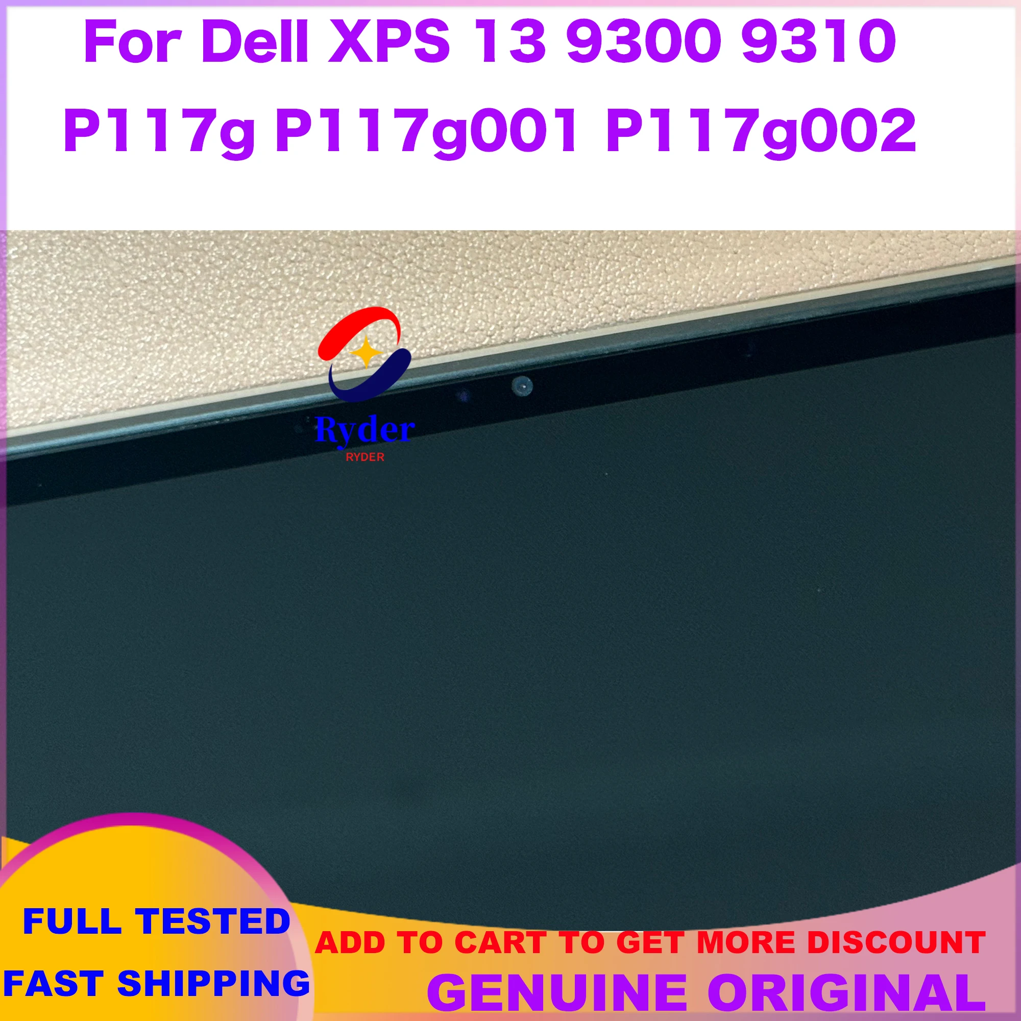 Original For Dell XPS 13 9300 9310 P117G001 P117G002 13.4-Inches Laptop Touch Screen Digitizer Replacement Full Assembly