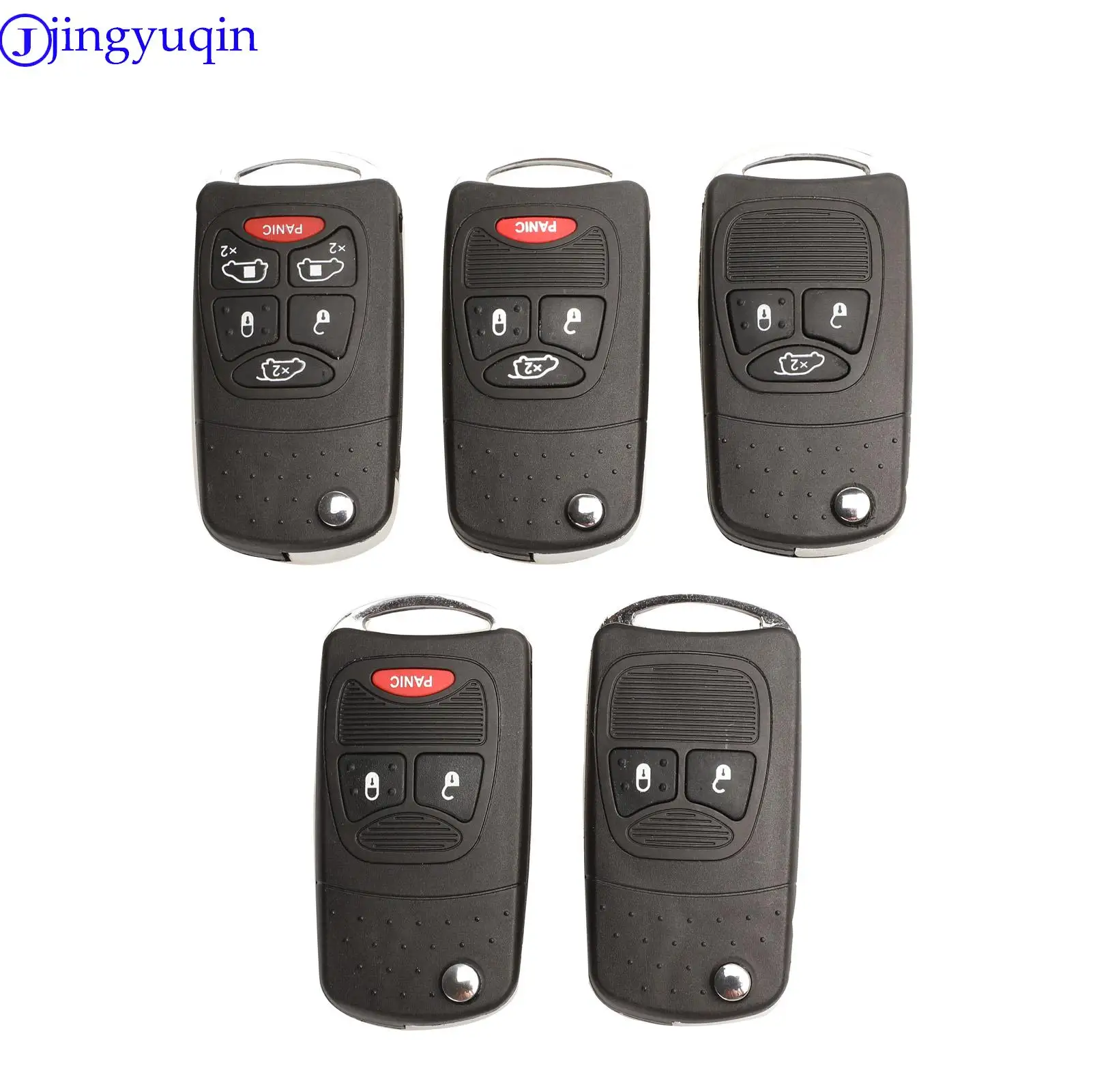 

jingyuqin 10p Entry 2/3/4/6 Button Flip folding Remote Car Key Case Shell For Chrysler Town Country Dodge Grand Caravan Jeep