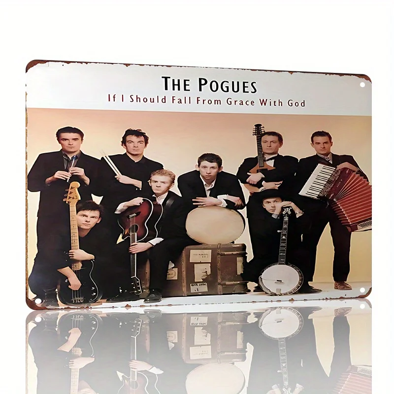 Affiche de l'album The Pogues « If I Should Fall From Grace with God », plaque en métal vintage – Décoration murale rustique pour Man Cave, Bar, Garage