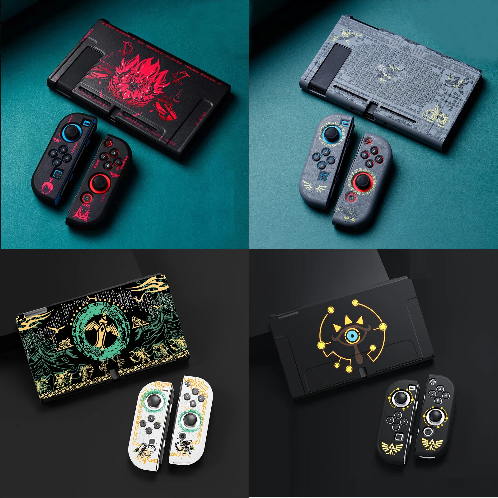 닌텐도 스위치 Oled NS Joy-Con 전면 후면 하우징 셸, 매트 TPU 소프트 보호 케이스 스킨, 풀 범퍼 커버 프로텍터 