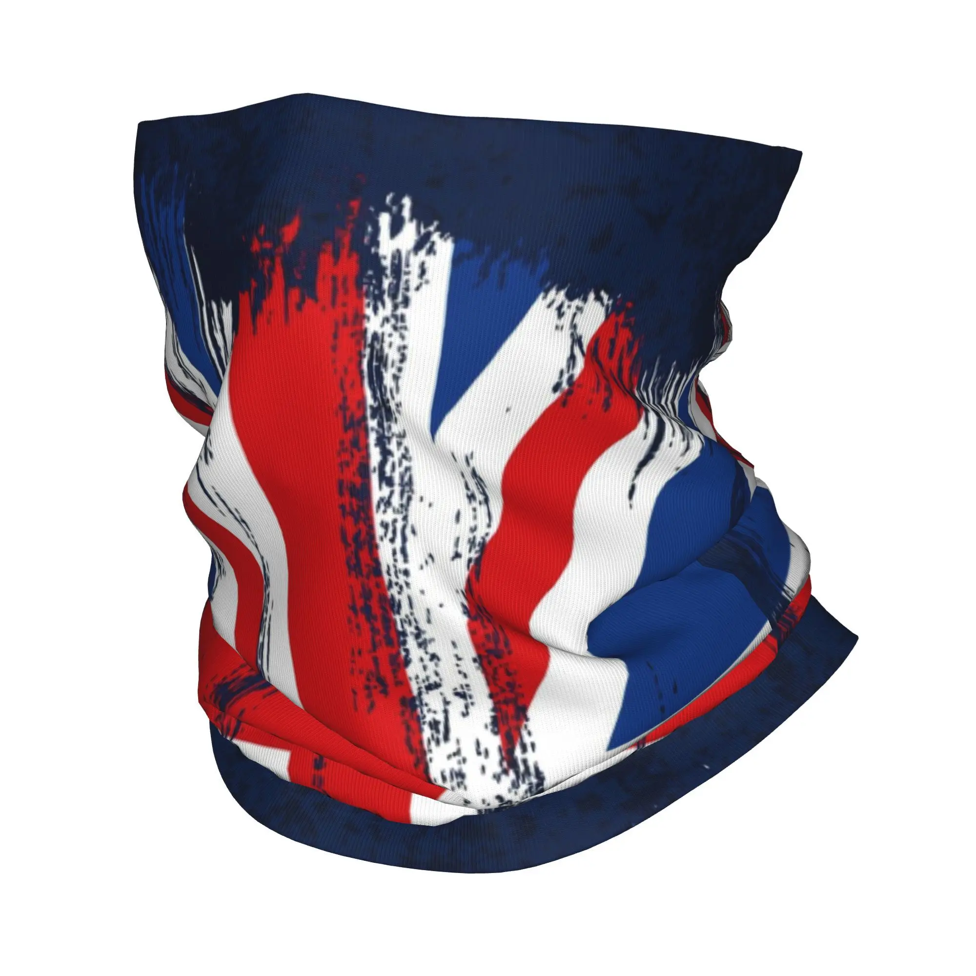 Custom British Flag Neck Gaiter Men Women Windproof Winter  Bandana Scarf for Hiking