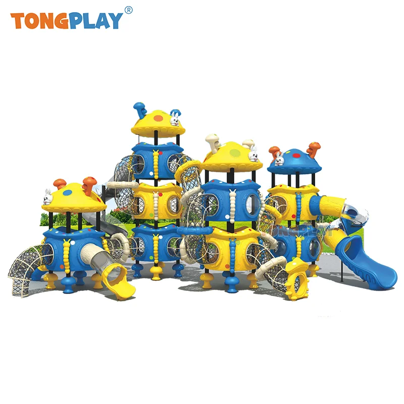 beach lawn mushroom series high quality large plastic Tong play new factory and slide equipment children outdoor playground