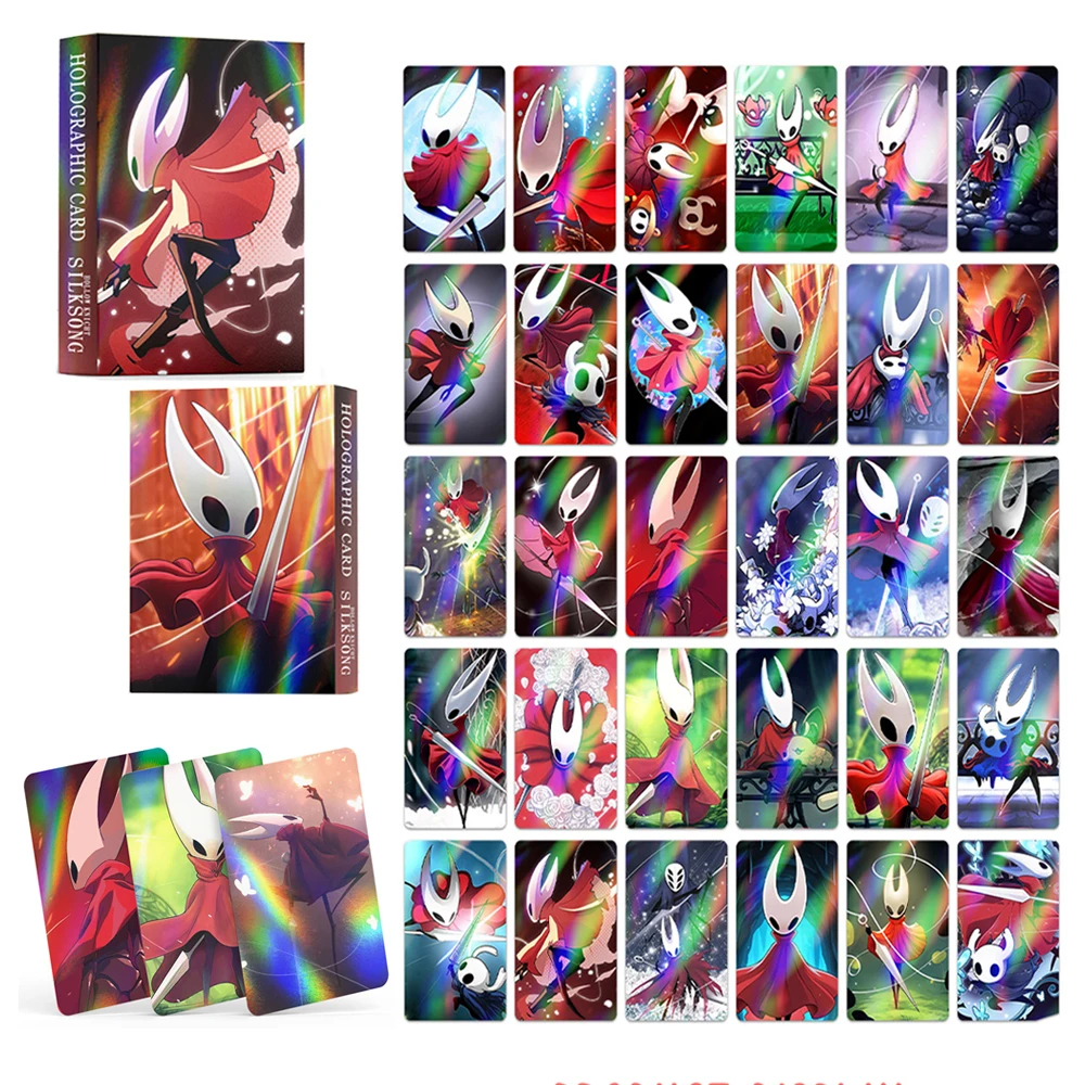 بطاقة هولو نايت هورنت سيلكسونج أنيمي للأطفال حفلة كوسبلاي بطاقة ليزر للألعاب جمع ملصق ألعاب كرتونية هدية مزخرفة #1