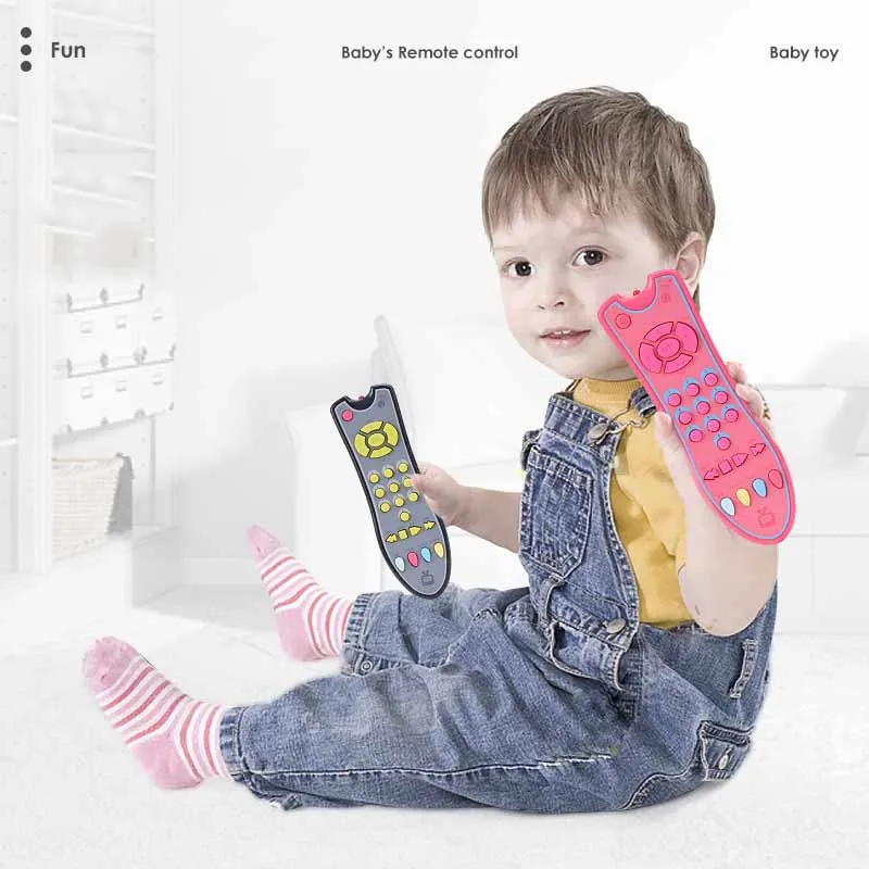 Baby TV Simulation Remote Control Toys With Music English Learning Remote Control Early Learning Puzzle Cognitive Toys Gifts