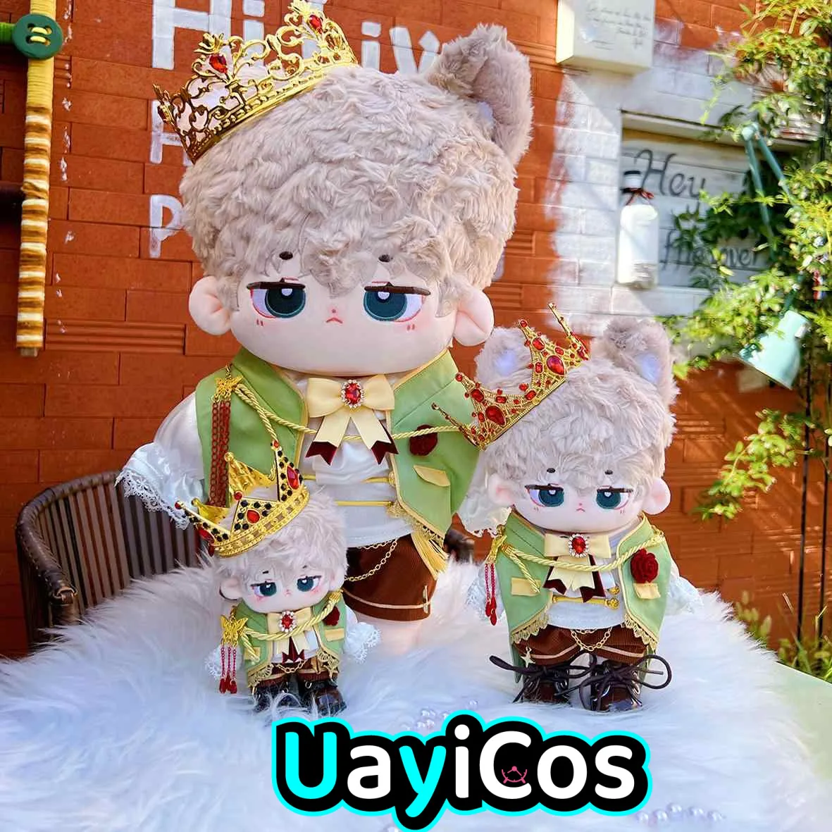 10cm 15cm 20cm 40cm Doll Clothes Little Prince Coronation Crown Palace Tuxedo Suit Stuffed Plush Doll Accessories Anime Toy Kids