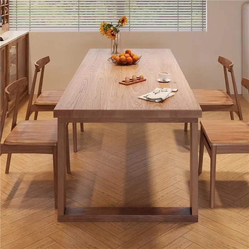 /Solid Wood Office Wooden Kitchen Dining Tables /Modern Style Live Edge Household Water-based Wood