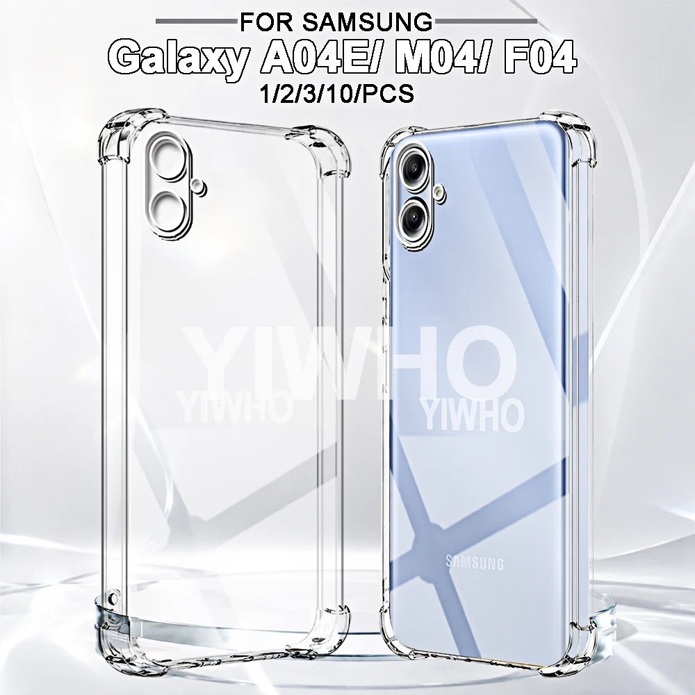 1/2/3/10 Pcs Transparent Case for Samsung Galaxy A04E M04 F04 A 04 Soft TPU Clear Shockproof Back Luxury Full Cover Protective