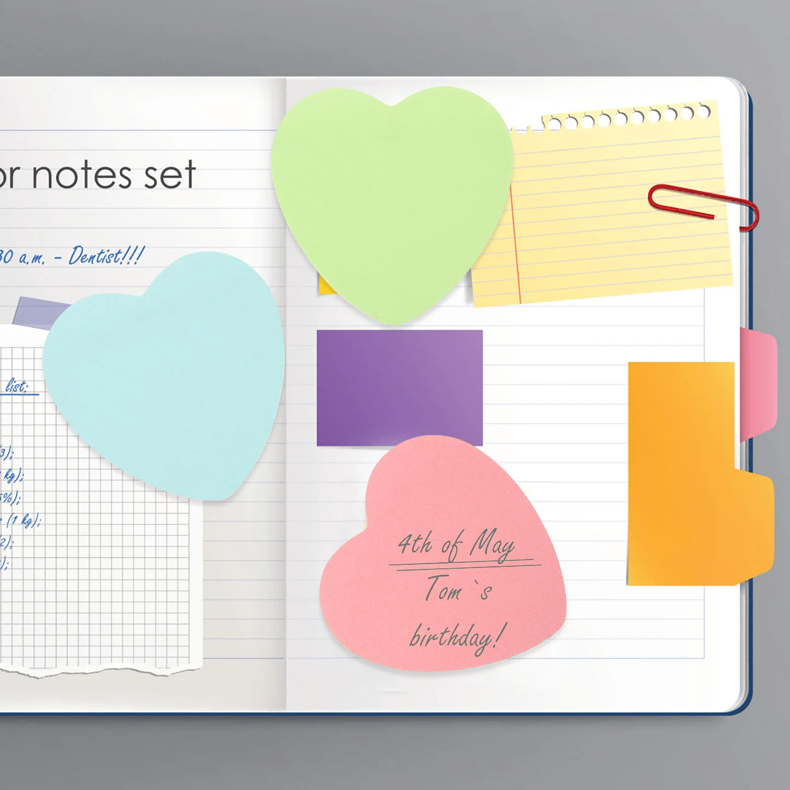 

10 set 10 Sets Memo Pads Office School Notepad Portable Household Self-Adhesive Note Stickers Animal Pattern Home