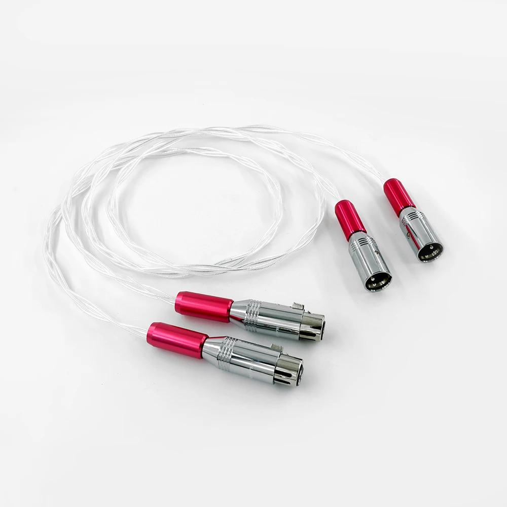ペア Hifi XLR ケーブル純粋な 5N OCC 銀メッキオーディオケーブル XLR プラグ付き Hifi XLR バランス延長コードオーディオ信号ケーブル