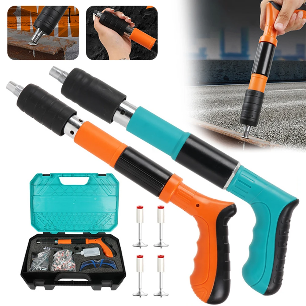 Mini Handheld Powerful Nailing Machine Set Multipurpose 4 Levels Power Control Low Noise Manual Nailer Tool Kit for Woodworking