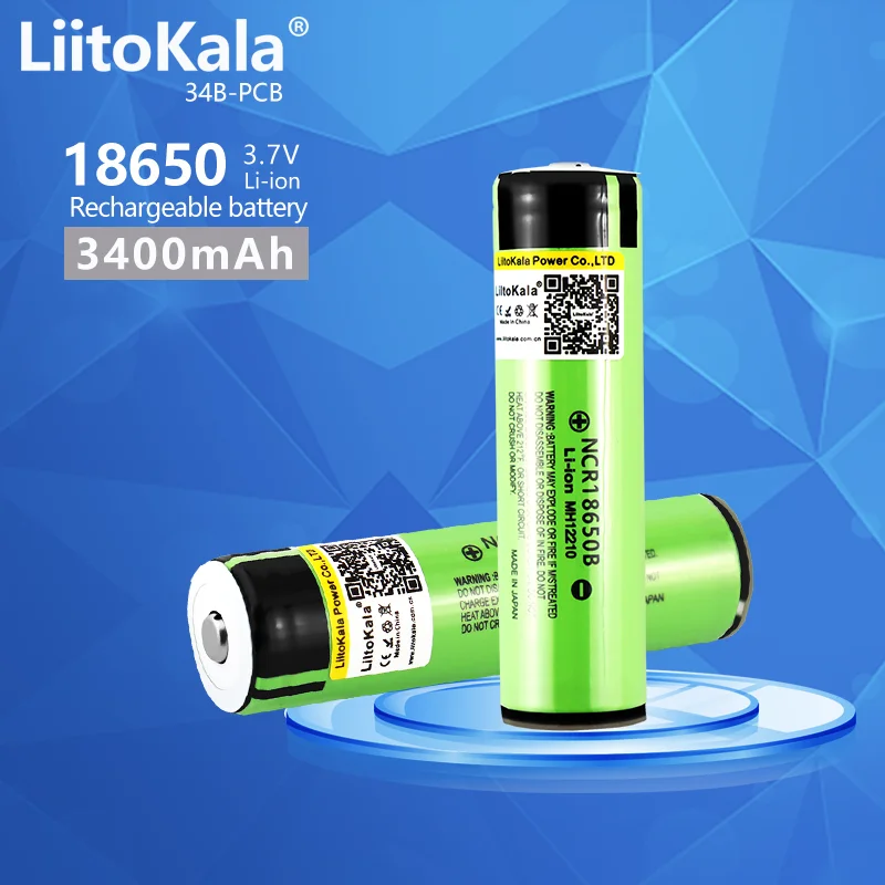 Аккумуляторная батарея LiitoKala NCR18650B, 100% мАч, 18650 в