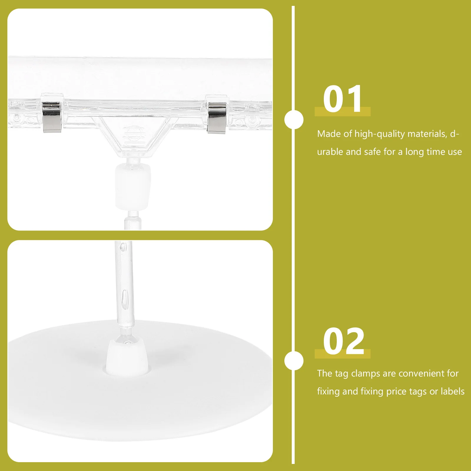 

5pcs Poster Clip Heavy Duty Plastic Price Tag Holder Label Stand For Retail Shop Wedding Event Advertising Display Desk