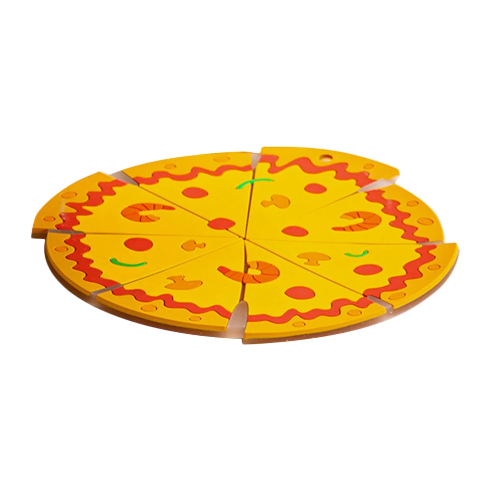 

Heat Resistant Silicone Coaster Pad Pizza Shaped Anti-Skid Cup Mat For Kitchen Office Coffee Table Hot Dish Insulation Mat(L)