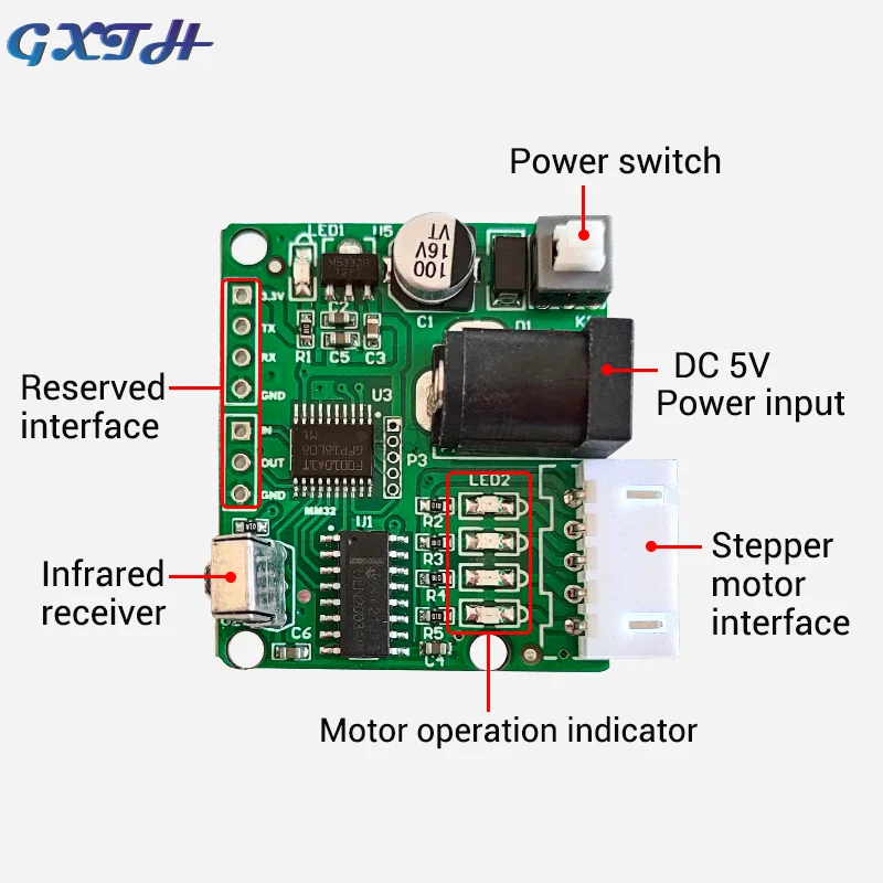 5V Infrared Remote Control ULN2003 Driver Board 28BYJ48 Five-wire Four-phase Stepper Motor Driver Controller Slide Screen Set