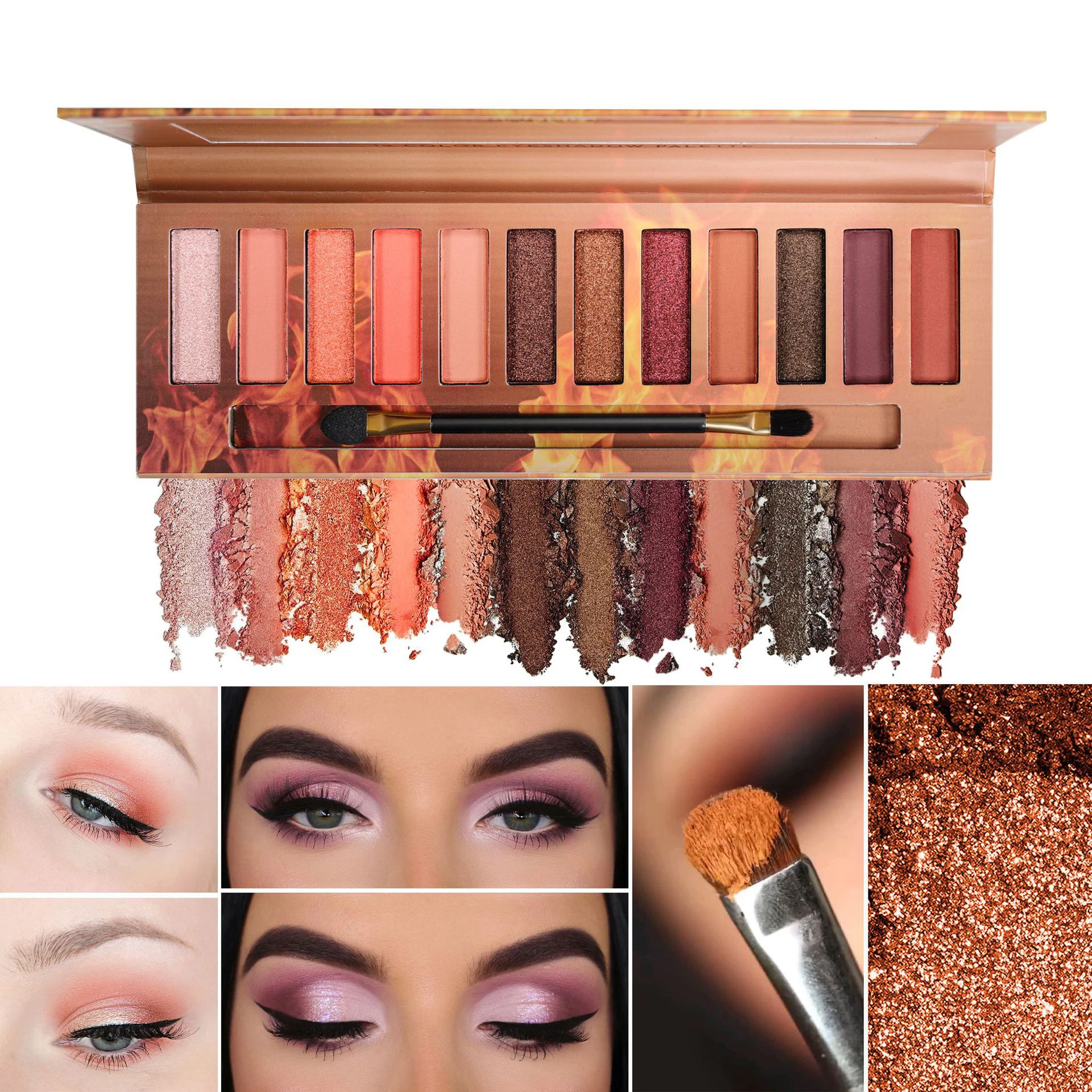 12 色のアイシャドウパレットマットメイクアップ製品女性化粧品新しい美容健康低飽和煙アイシャドウパレット