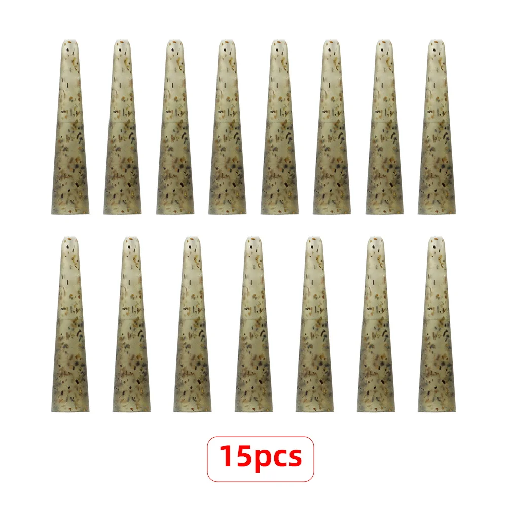 Hirisi Karpervissen Lood Clips 15st, Quick Change Kegel met Staart Rubberen Mouwen, Anti-Wirwar Terminal Visgerei AE061-6