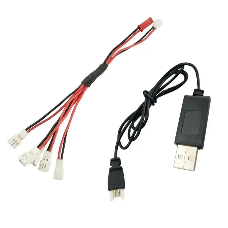 USB Charger 5 In 1 Charging Cable 2.0 Connector XH2.54 Plug Wltoys V911 3.7V Lipo Battery For F939 JJRC H36 Eachine E010 NH010