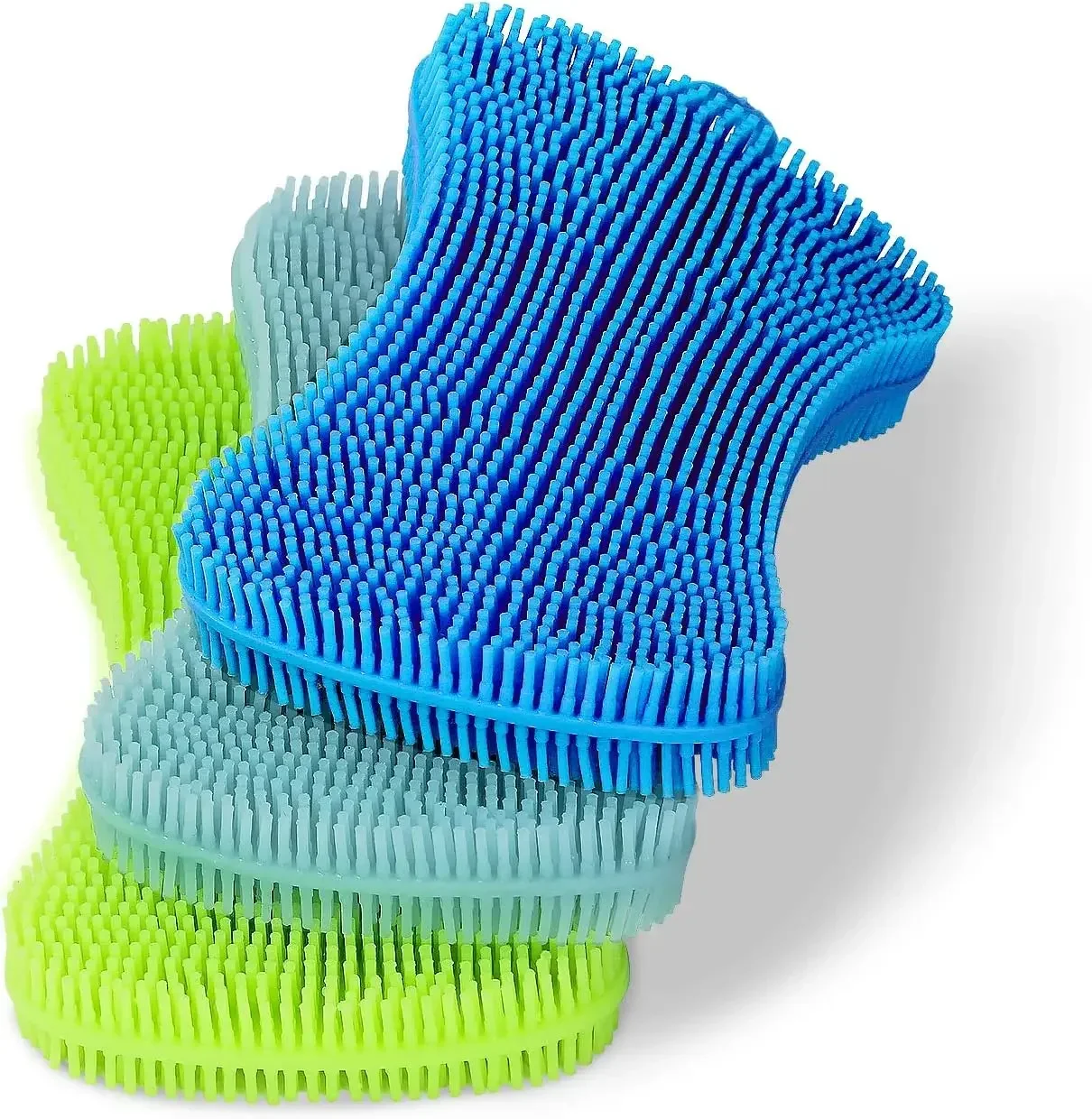 Geloo.Silicone Sponge Dish Brush, Double Sided Cleaning Brush for Dishes, Kitchen Gadgets and Accessories (3 Pack)