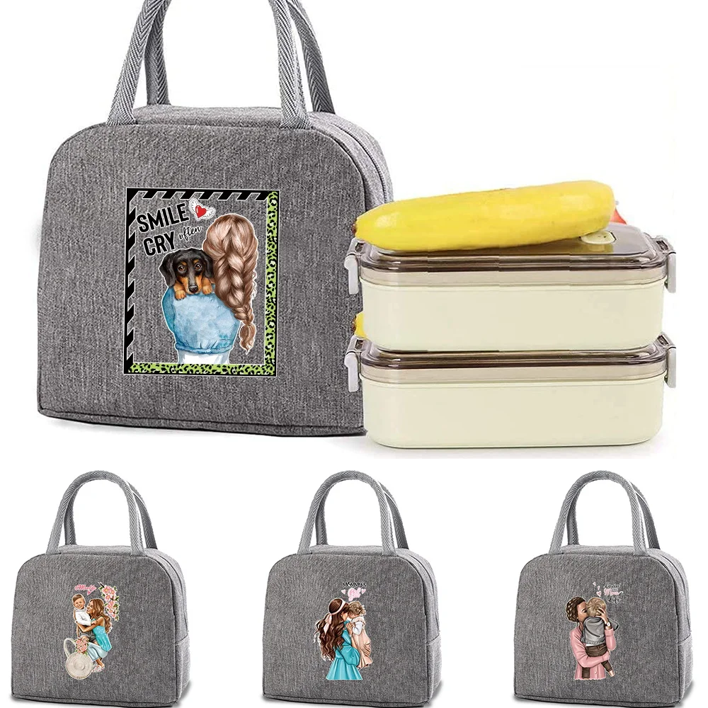 Men Women Lunch Bag Dinner Handbag Insulated Refrigerated Picnic Lunch Portable Cooler Food Canvas Insulated Bag School Travel