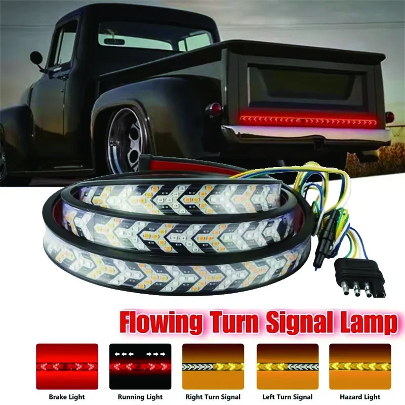 

Новый автомобильный светодиодный фонарь задней двери 12-24 В, указатель поворота, плавный динамический предупреждающий тормозной фонарь заднего хода для пикапа Jeep