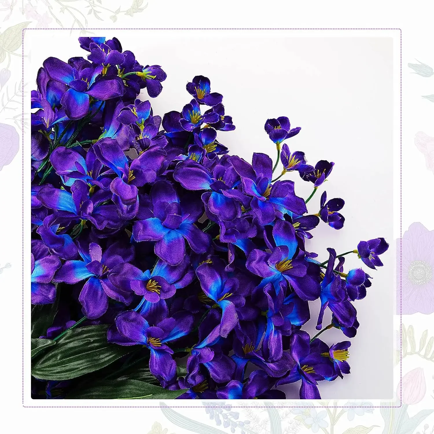 10pcs 27 Inches Artificial Purple Blue Orchid Faux Silk Flowers for Wedding Dinning Home Restaurant Decoration Bridal Bouquet