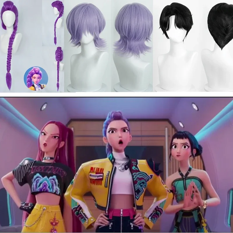 Kpop Demon Hunters Saja Boys Zoey Rumi Mira Cosplay Wig Jinu Mystery Romance Cosplay Synthetic Wig Men Women Hair Anime Props