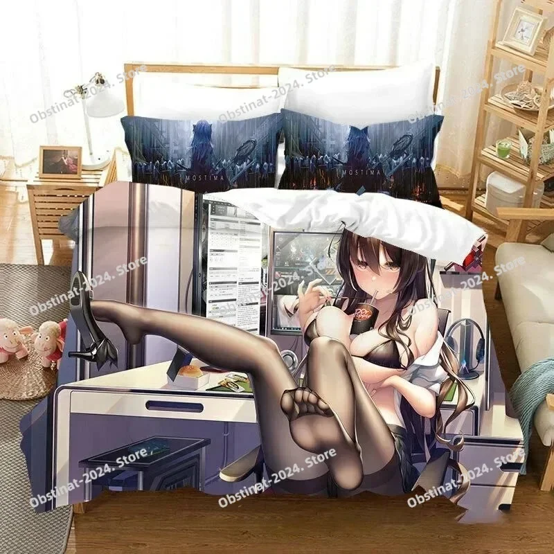 

Anime Game Arknights Bedding Set Boys Girls Twin Queen Size Duvet Cover Pillowcase Bed Kids Adult Fashion Home Textileextile
