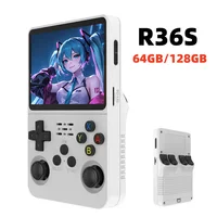 Nueva consola de videojuegos portátil R36S Retro, sistema Linux, pantalla IPS de 3,5 pulgadas, Mini reproductor de vídeo portátil de 64GB, 15000 juegos