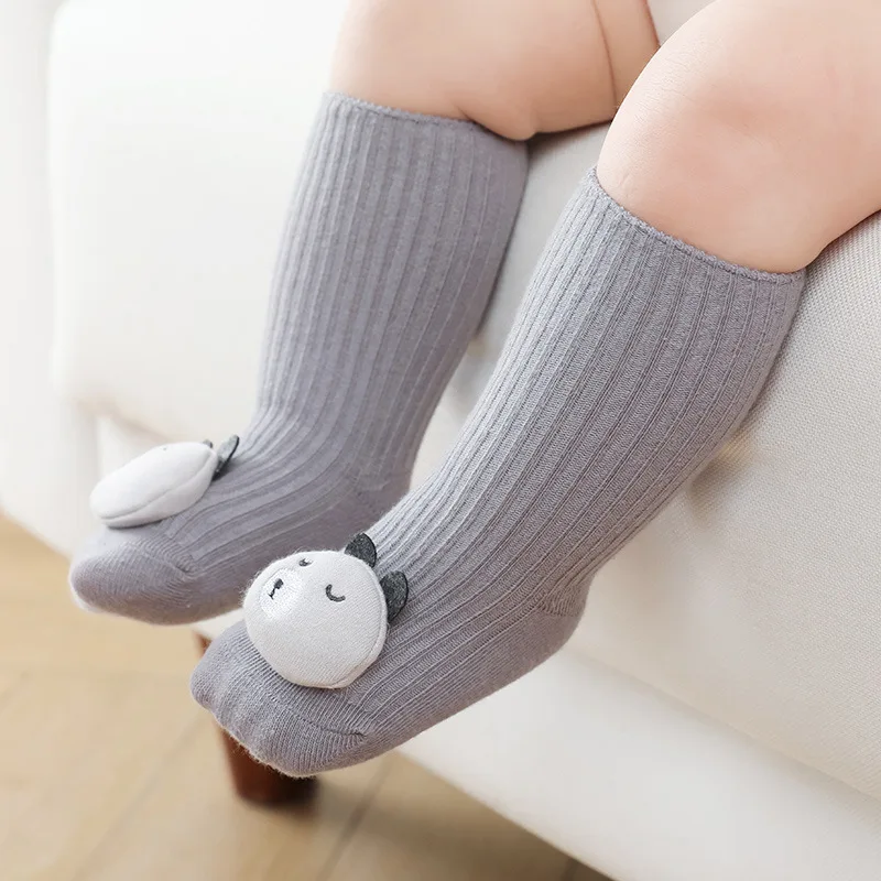 

10 Colors Winter Cute Girls Socks Warm Cotton Long Soft Anti-Slip Floor Stockings Seamless Knee Socks Newborn Baby Socks 0-5Y