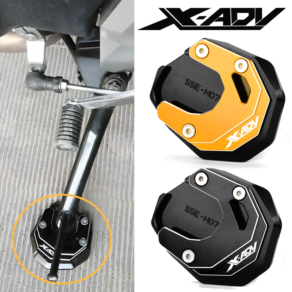 

For XADV X-ADV 750 XADV750 2017-2023 2024 2025 X-ADV750 Motorcycle Kickstand Side Stand Extension Pad Enlarger Plate valve caps