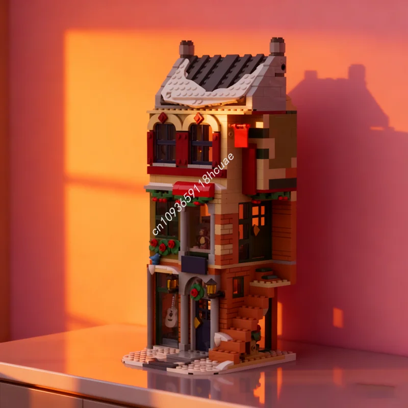 

749 шт. MOC праздничная основная улица сезонная рождественская модель строительные блоки DIY идея игрушки образование рождественские подарки дети день рождения