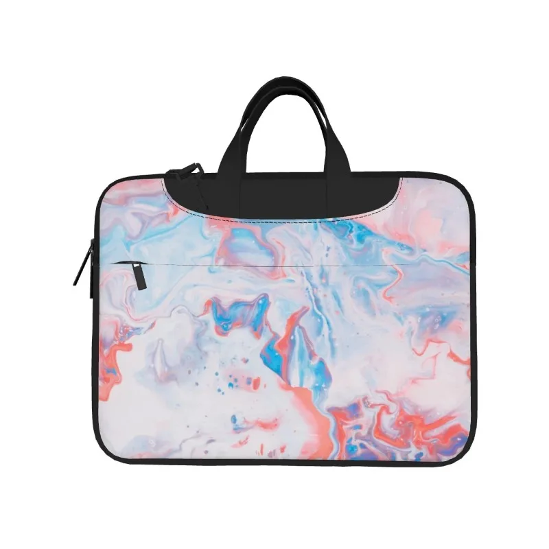 marble pattern laptop bag printed pattern fashion briefcase ultra-thin portable shoulder laptop bag 13 14 15.6in