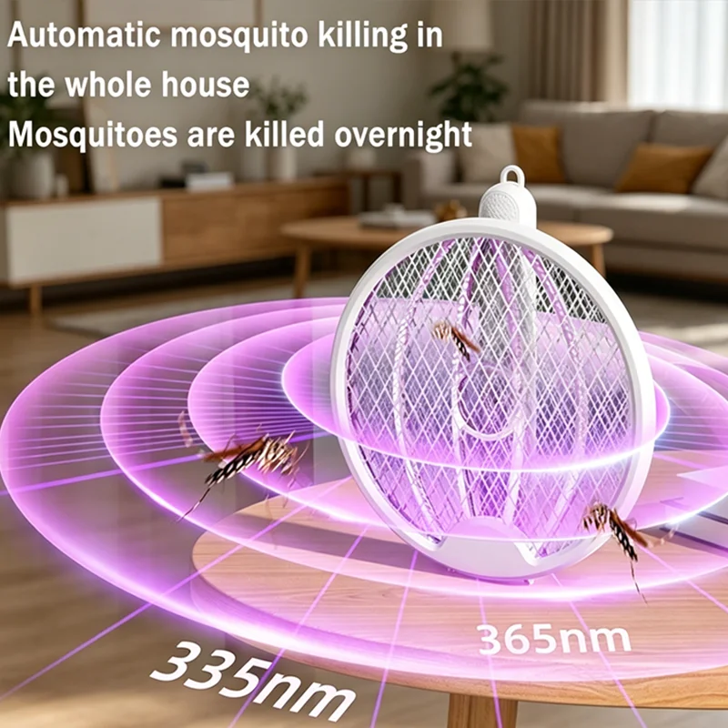 

Foldable Electric Mosquito Swatter USB Charging Four-in-One UV Mosquito Killer Handheld Mosquito Killer Indoor and Outdoor Insec