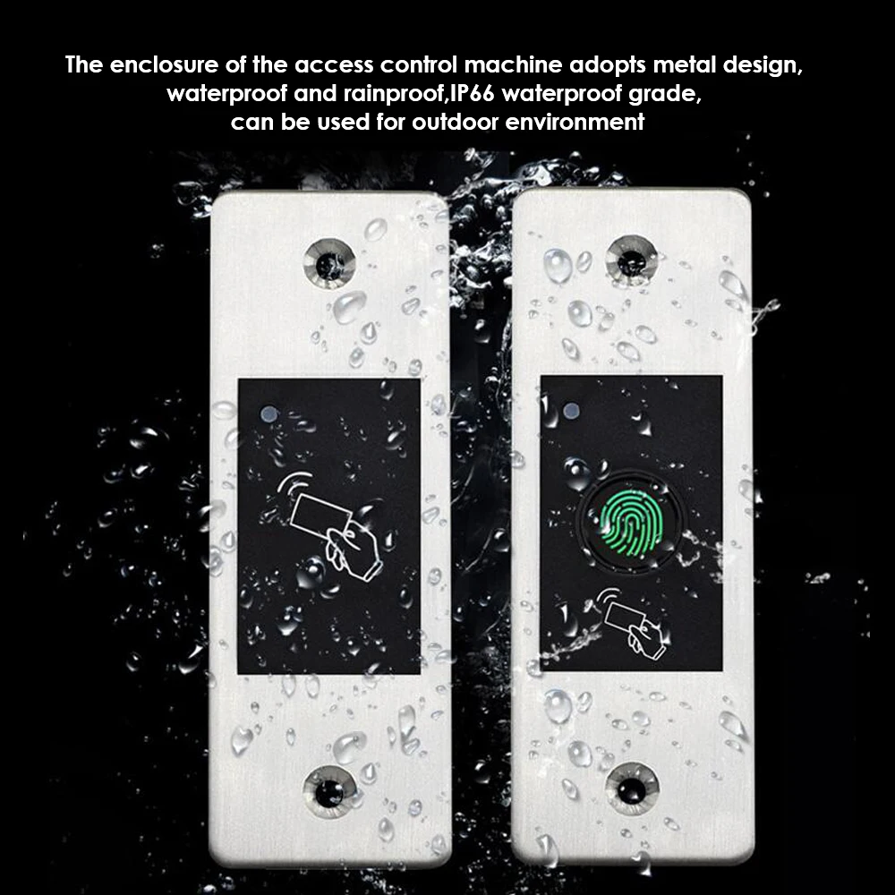Metal Embedded Fingerprint Scanner RFID Access Control System Keyless Door Opener 9-18V DC IP66 Waterproof 800 Users Capacity