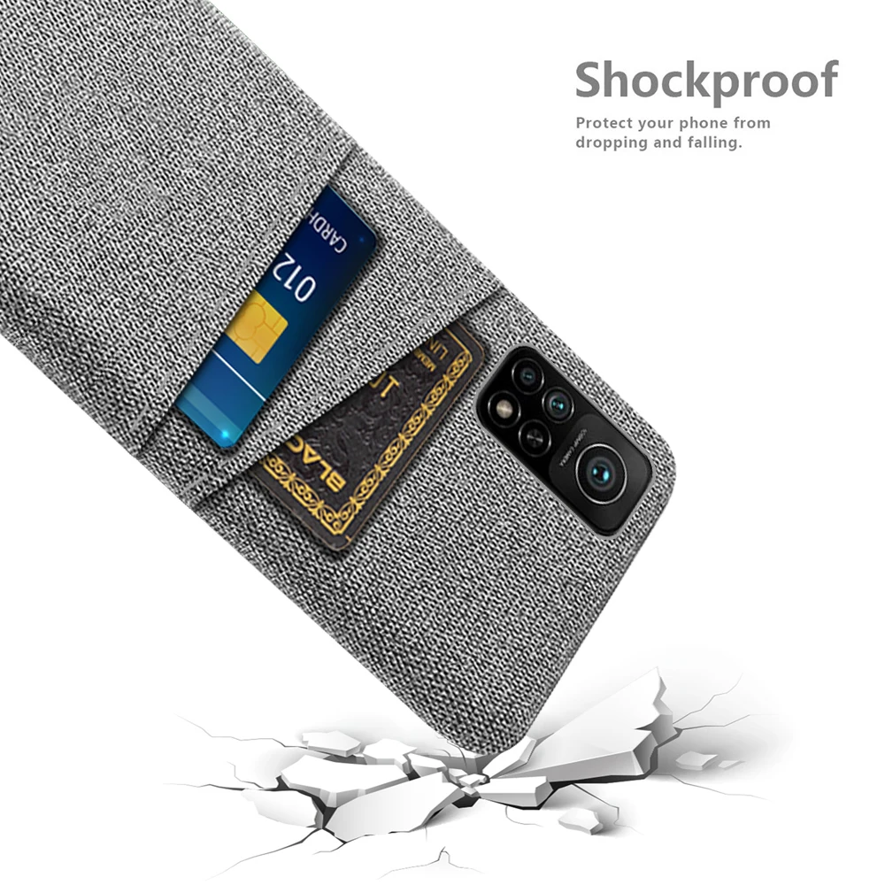 For Xiaomi Mi 10T Pro Case Luxury Dual Card Fabrics Texture Back Cover For Xiaomi mi 10t 10tpro mi10T 10 t pro Coque Funda Capa