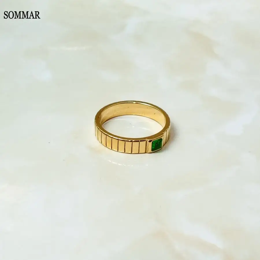 SOMMAR High Quality PVD  size 5 6 7 8 9 female Engagement rings  Jewelry on the neck charm