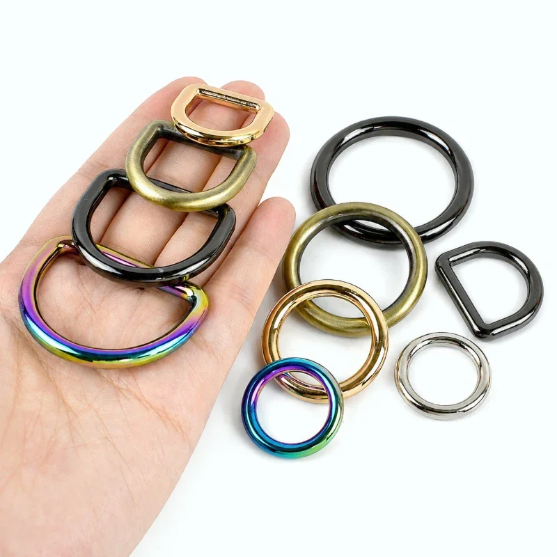 10/20Pcs 20/25/32/38mm Metal Buckles Seamless O D Ring Hook Buckle Pet Collar Bag Strap Connector Belt Loop Clasp Accessories
