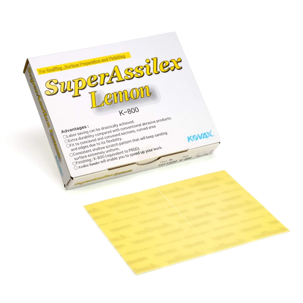 Super Assilex Flexible Sanding Sheets Lemon K-800 Hook & Loop 191-1509 25 Sheets