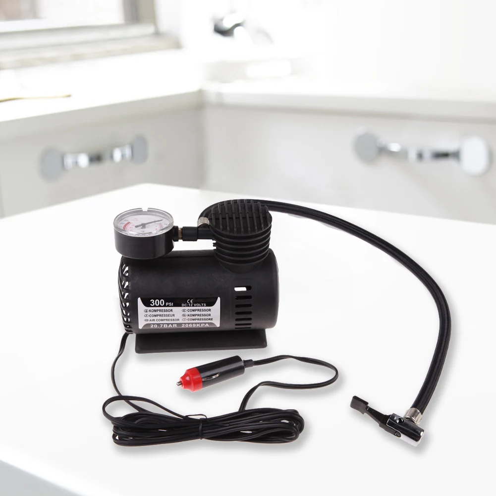 12V Smart Tire Pump with Pressure Gauge Car Electric Tire Inflator Auto Tire Infaltor Pump for Moto Bike Car Tyre