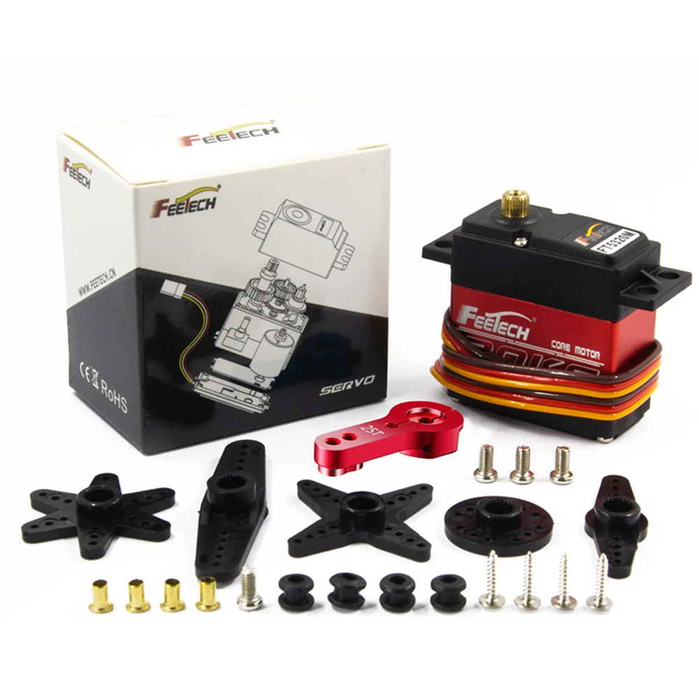 

RC Metal Gear Servo FT5320M 20KG Metal Waterproof Gear Servo 16.5-20km/cm Torque 6-7.4V DC for 1/8 1/10 RC Accessory Car