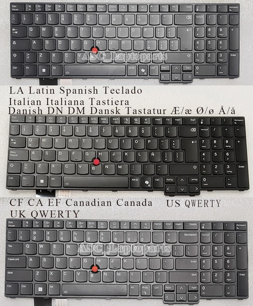 New Canadian Danish Latin Spanish Italian UK US Keyboard for Lenovo ThinkPad T16 Gen 3 Gen 4, P16S Gen 3 Gen 4, L16 Gen 1 Backli